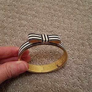 Coach Poppy Striped Bow Bangle Bracelet